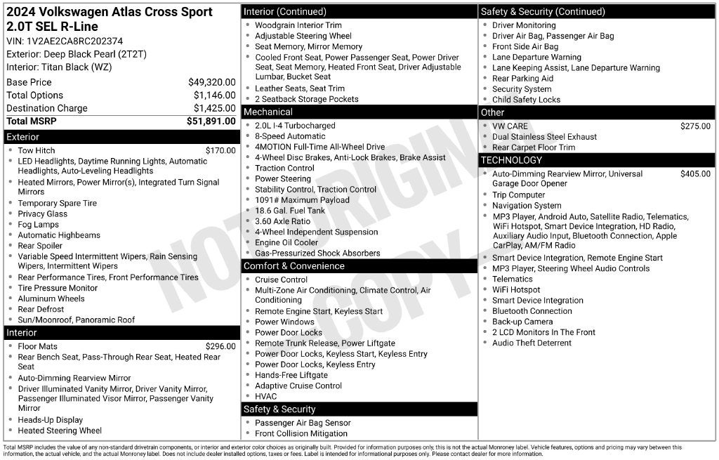 2024 Volkswagen Atlas Cross Sport 2.0T SEL R-Line