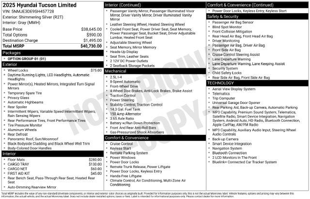 2025 Hyundai Tucson Limited