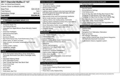 2017 Chevrolet Malibu LT 1LT