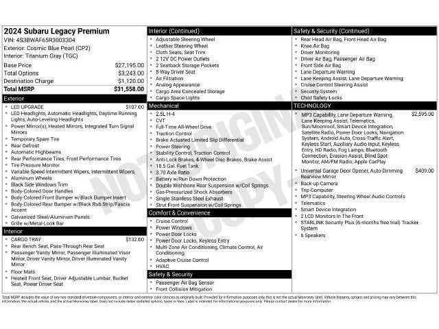 2024 Subaru Legacy Premium