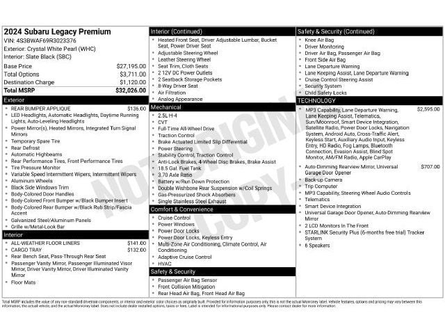 2024 Subaru Legacy Premium