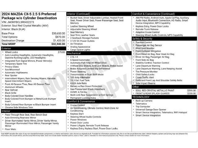 2024 Mazda Mazda CX-5 2.5 S Preferred Package