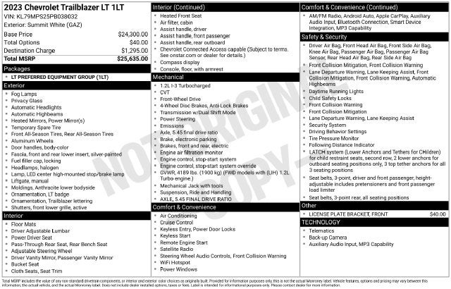 2023 Chevrolet TrailBlazer LT