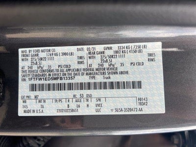 2021 Ford F-150 Limited 4WD SuperCrew 5.5' Box