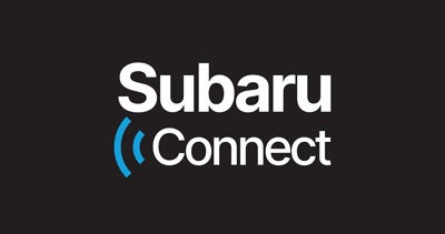 White SubaruConnect logo on a black background.